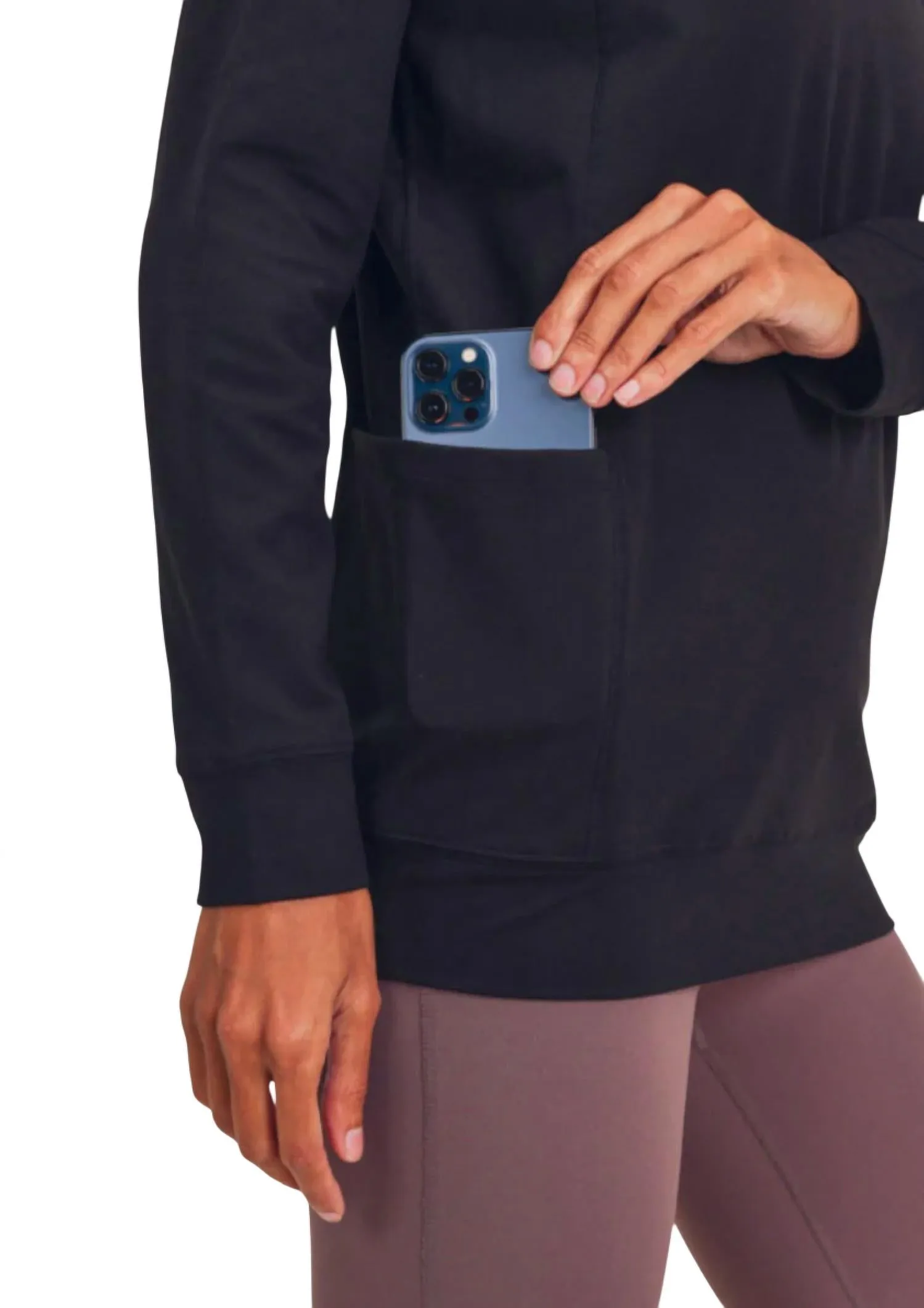 Active Raglan Pullover In Black