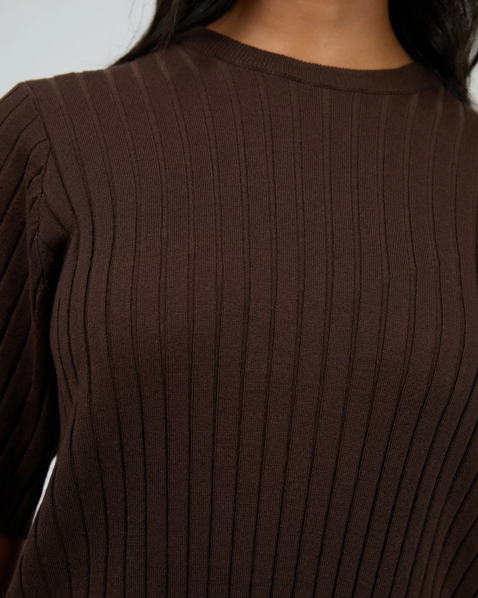 All About Eve Bianca Knit Tee Brown