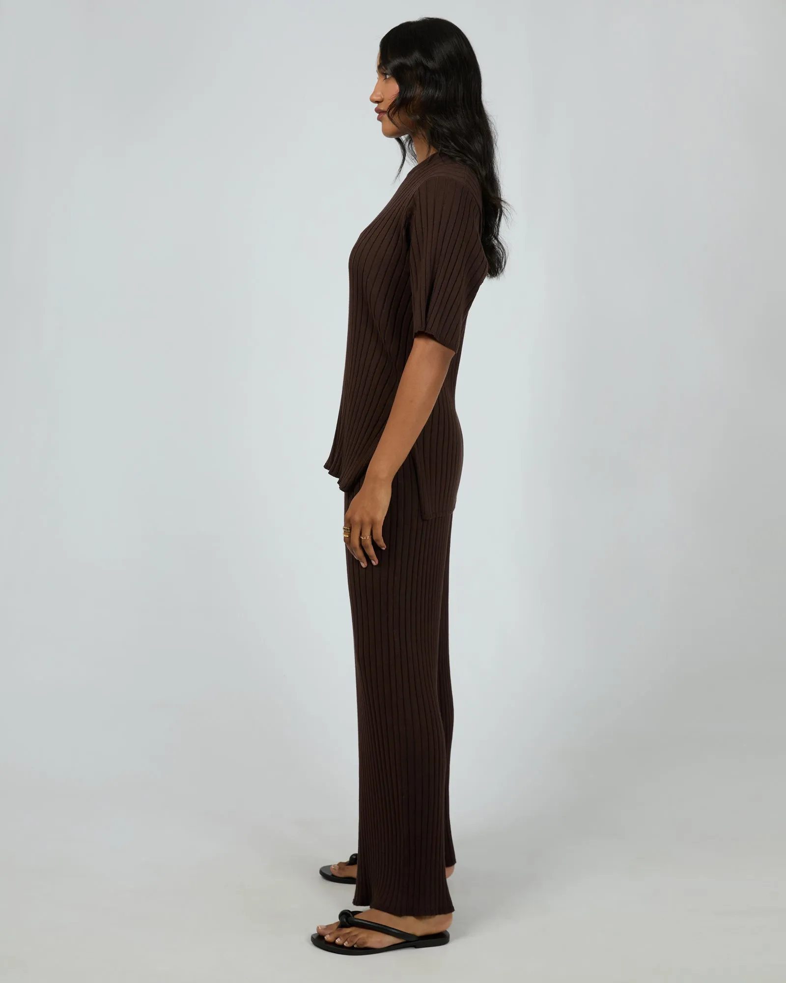 All About Eve Bianca Knit Tee Brown