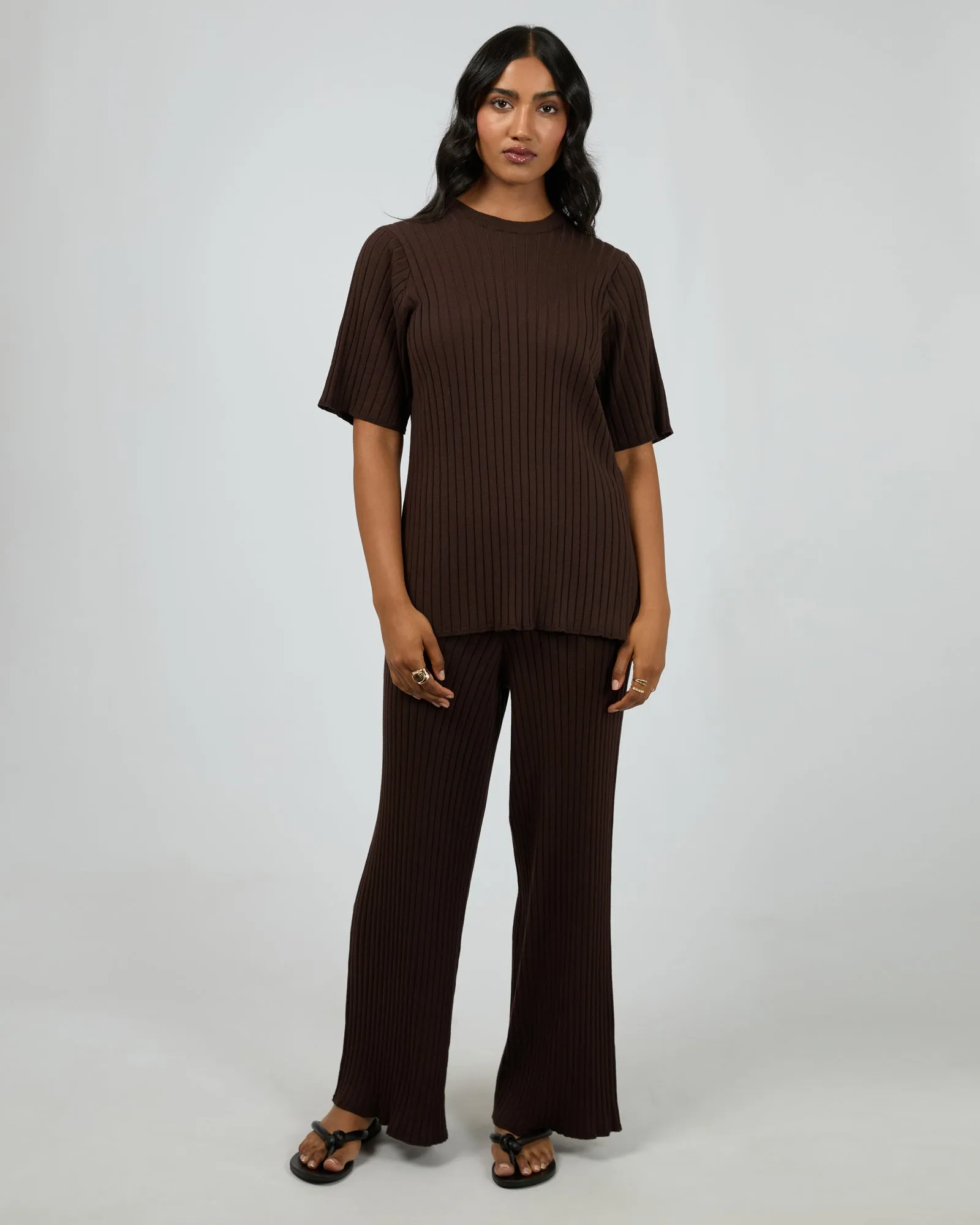 All About Eve Bianca Knit Tee Brown