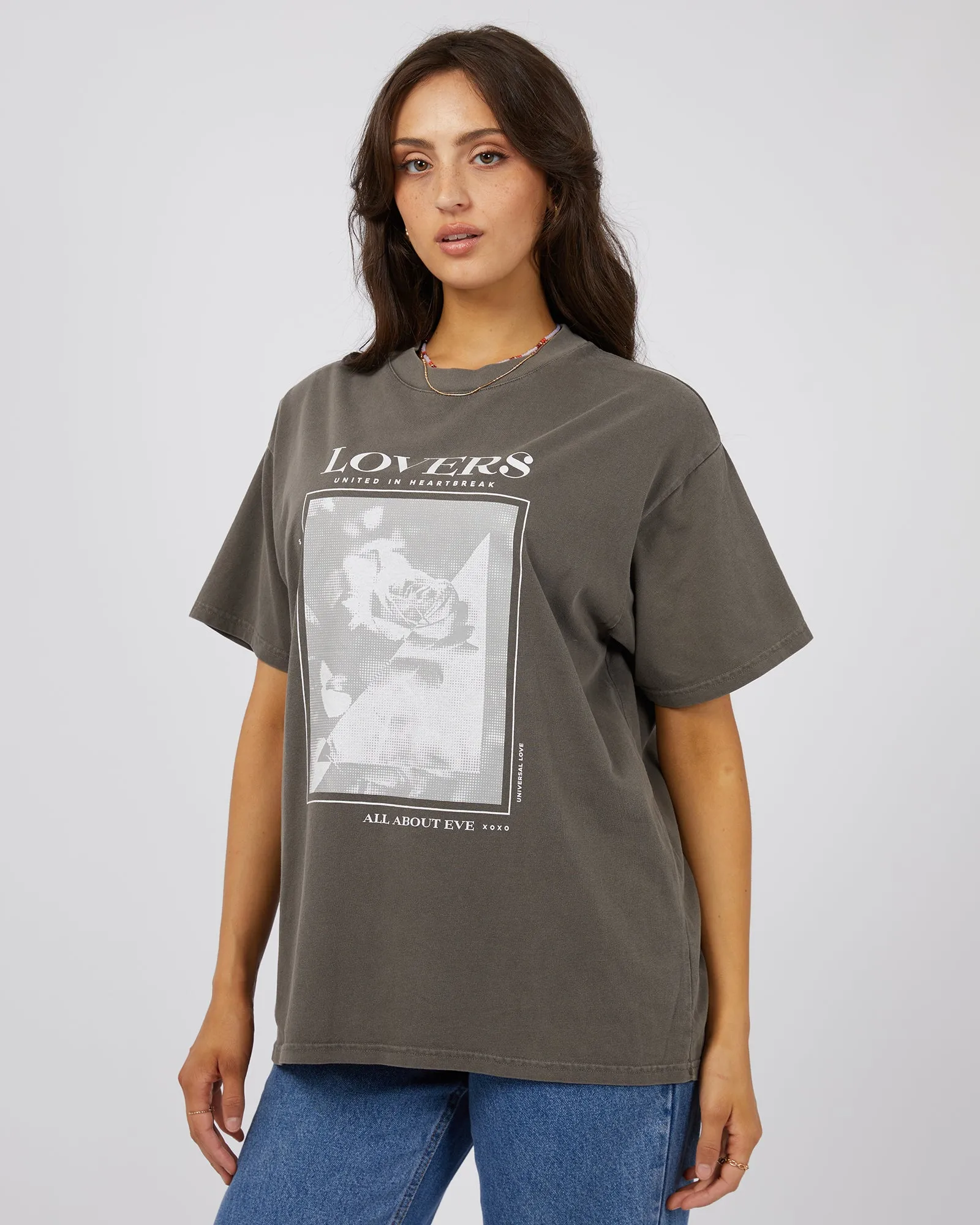 All About Eve Lovers Oversized Tee Charcoal