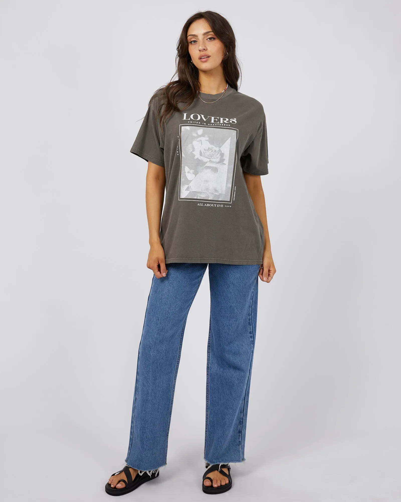 All About Eve Lovers Oversized Tee Charcoal