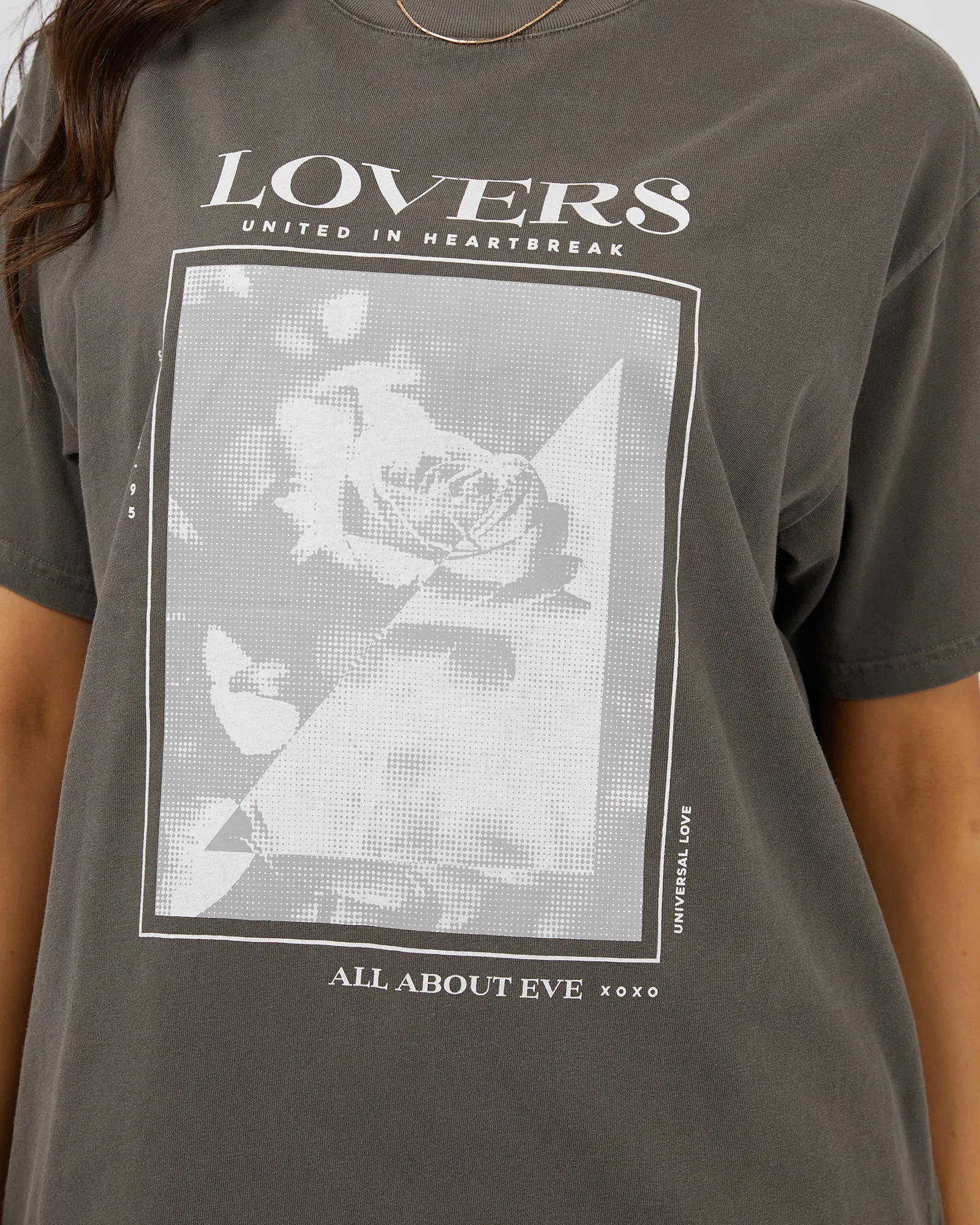 All About Eve Lovers Oversized Tee Charcoal