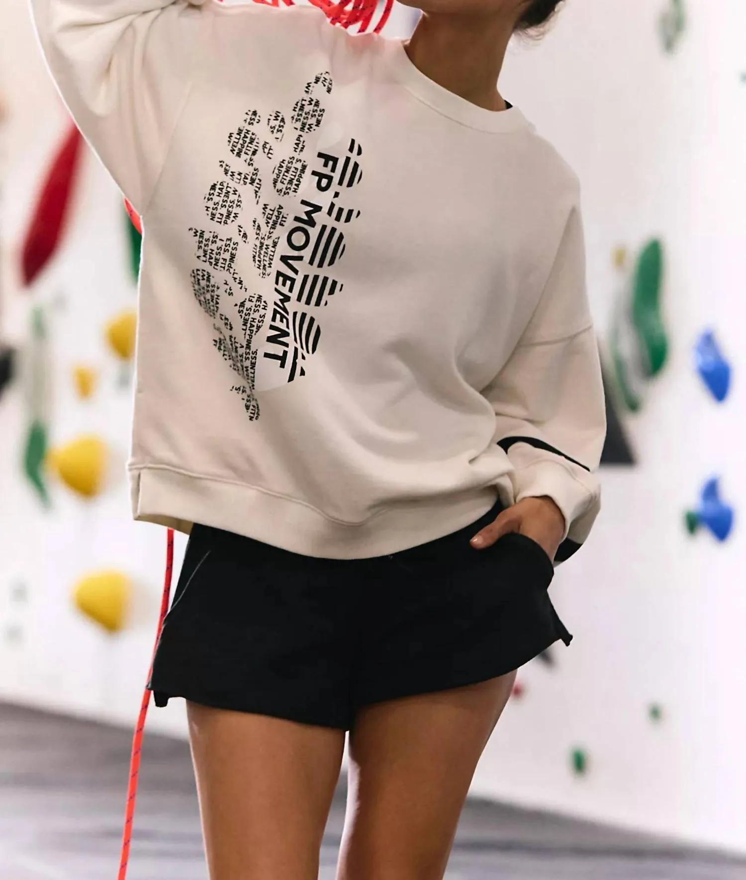 All Star Logo Pullover Sweatshirt In Ivory & Black Combo