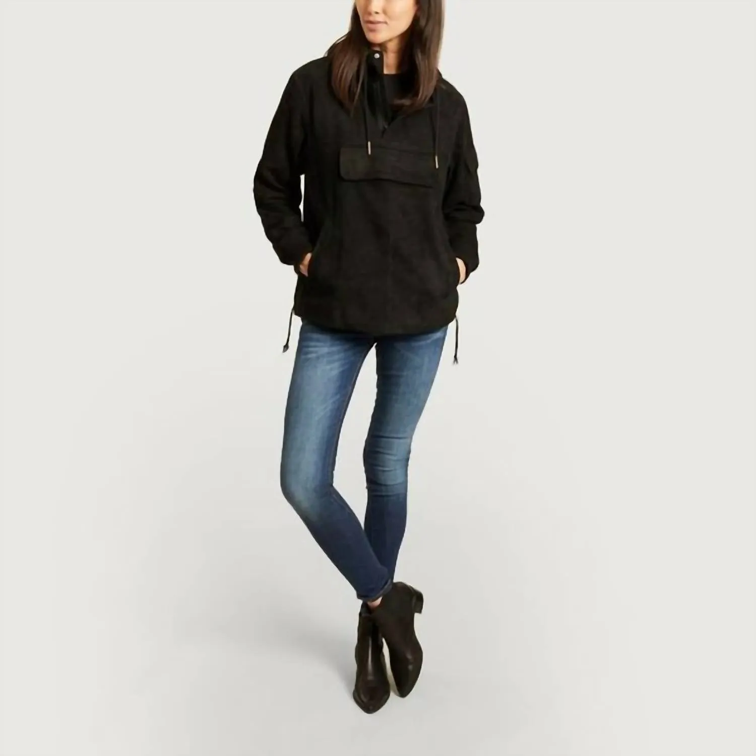 Anchor Anorak Suede In Black