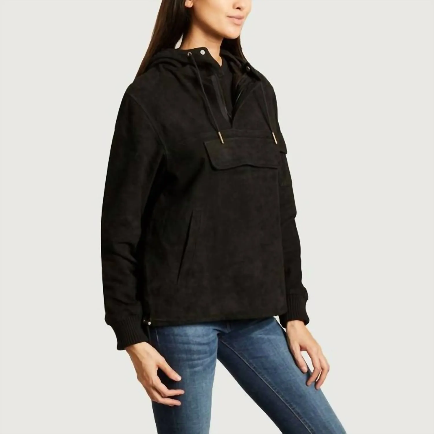 Anchor Anorak Suede In Black