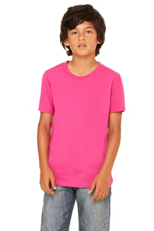 Bella   Canvas Youth Jersey Short Sleeve Crewneck T-Shirt - Berry Pink