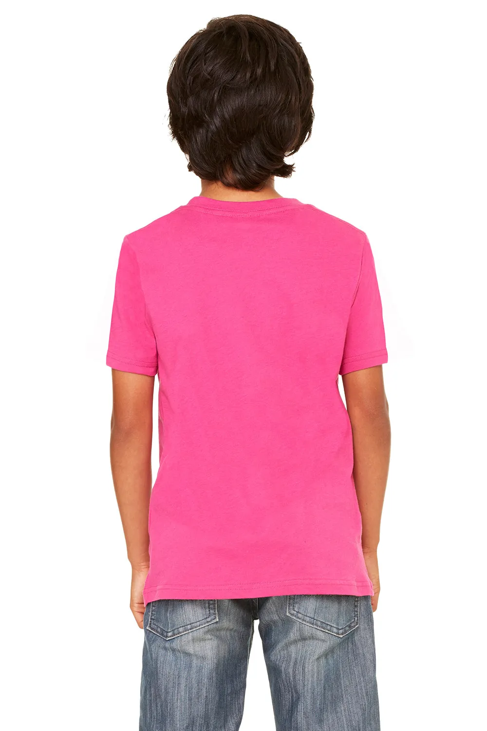 Bella   Canvas Youth Jersey Short Sleeve Crewneck T-Shirt - Berry Pink