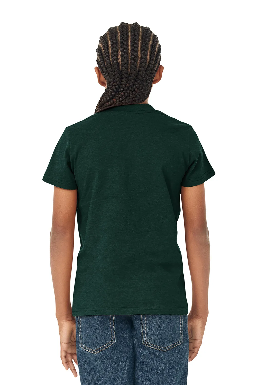 Bella   Canvas Youth Jersey Short Sleeve Crewneck T-Shirt - Heather Forest Green