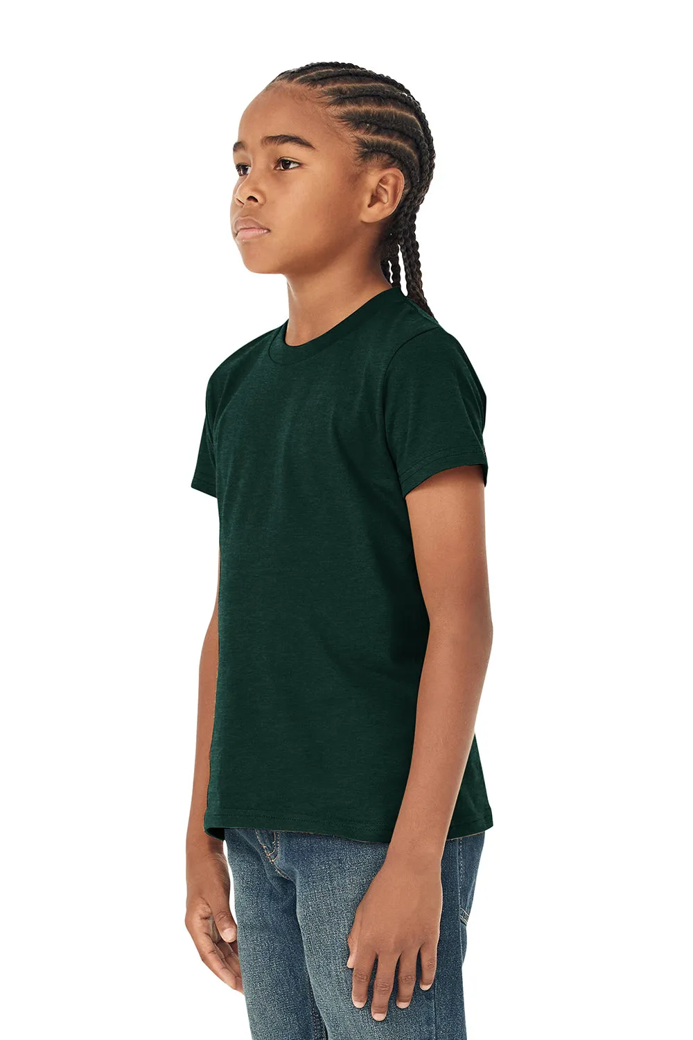 Bella   Canvas Youth Jersey Short Sleeve Crewneck T-Shirt - Heather Forest Green