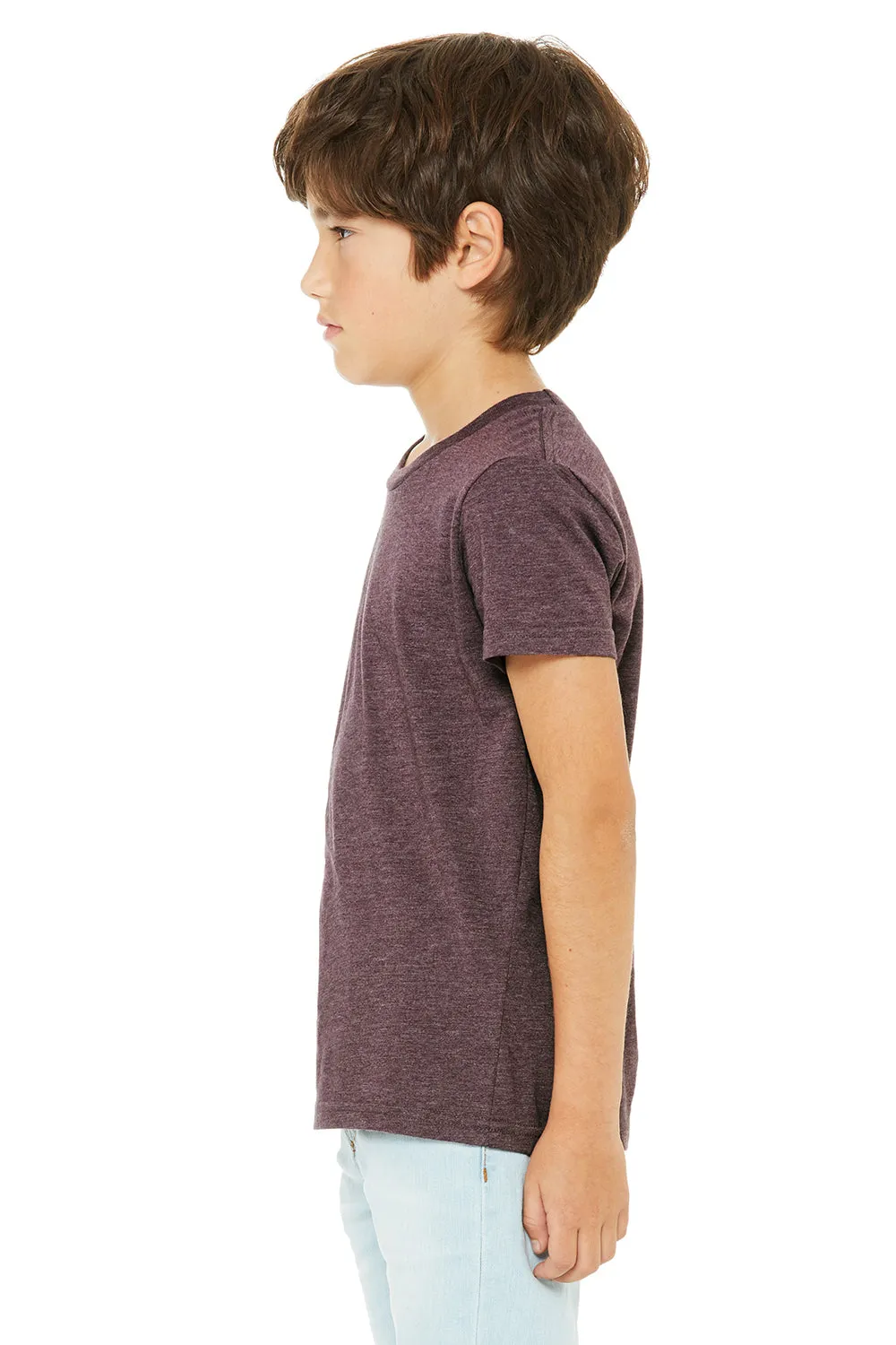 Bella   Canvas Youth Jersey Short Sleeve Crewneck T-Shirt - Heather Maroon