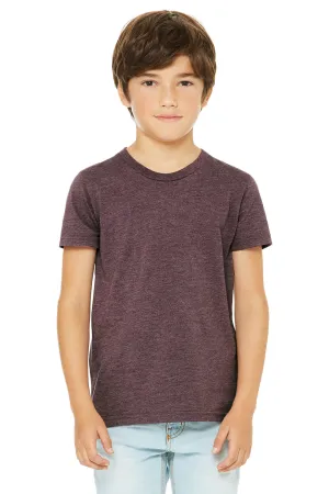 Bella   Canvas Youth Jersey Short Sleeve Crewneck T-Shirt - Heather Maroon