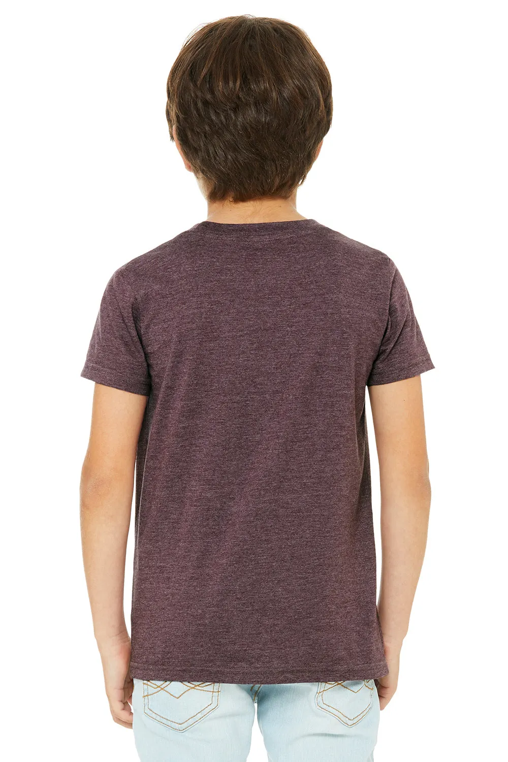 Bella   Canvas Youth Jersey Short Sleeve Crewneck T-Shirt - Heather Maroon