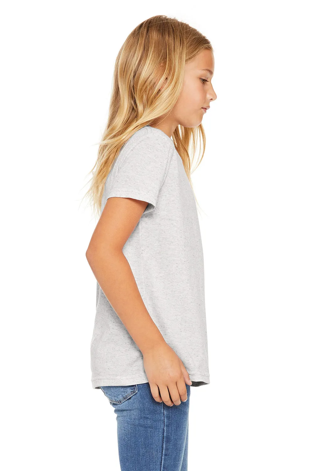 Bella   Canvas Youth Short Sleeve Crewneck T-Shirt - White Fleck