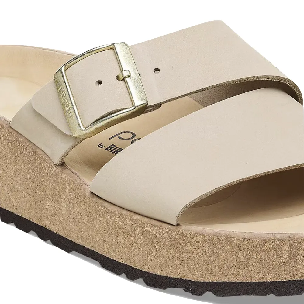 Birkenstock Women's Almina Slide Sandal in Sandcastle Beige
