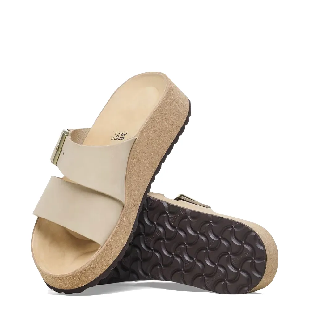 Birkenstock Women's Almina Slide Sandal in Sandcastle Beige
