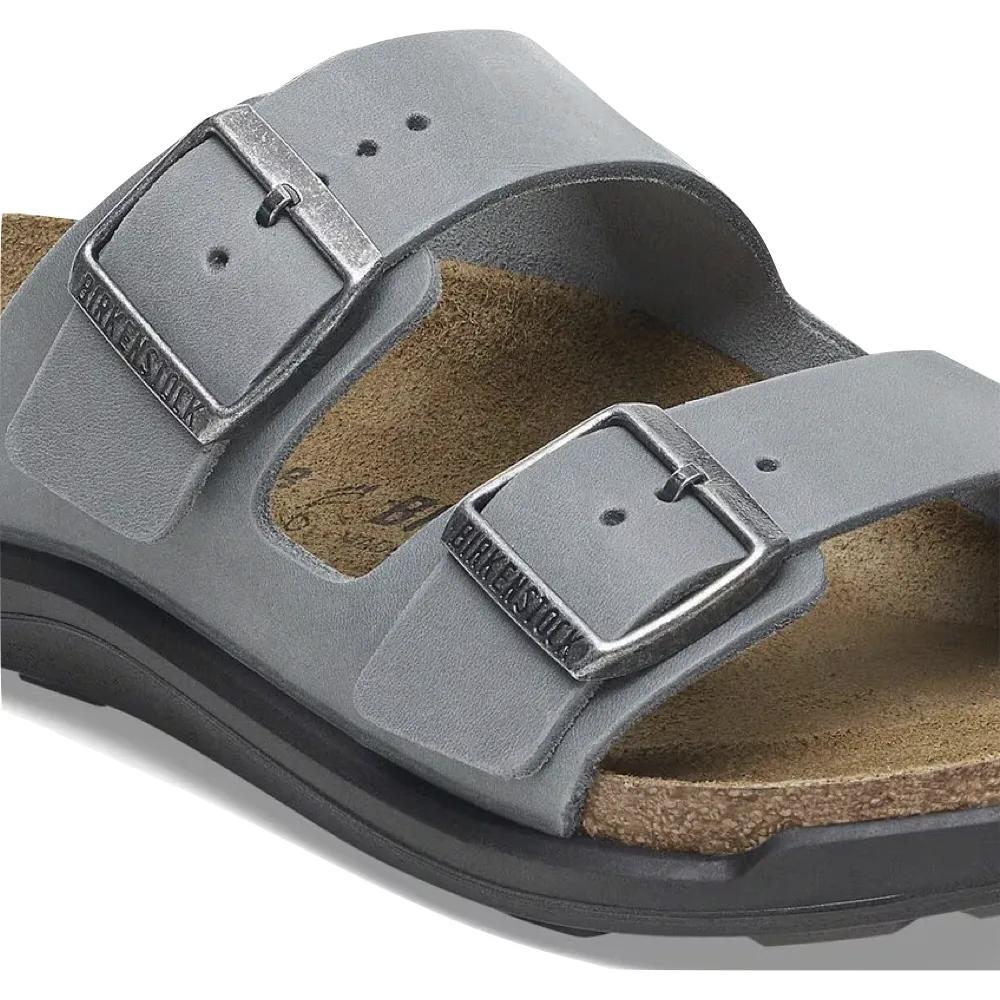Birkenstock Women's Arizona Crosstown Rugged Oiled Leather Sandal in Basalt