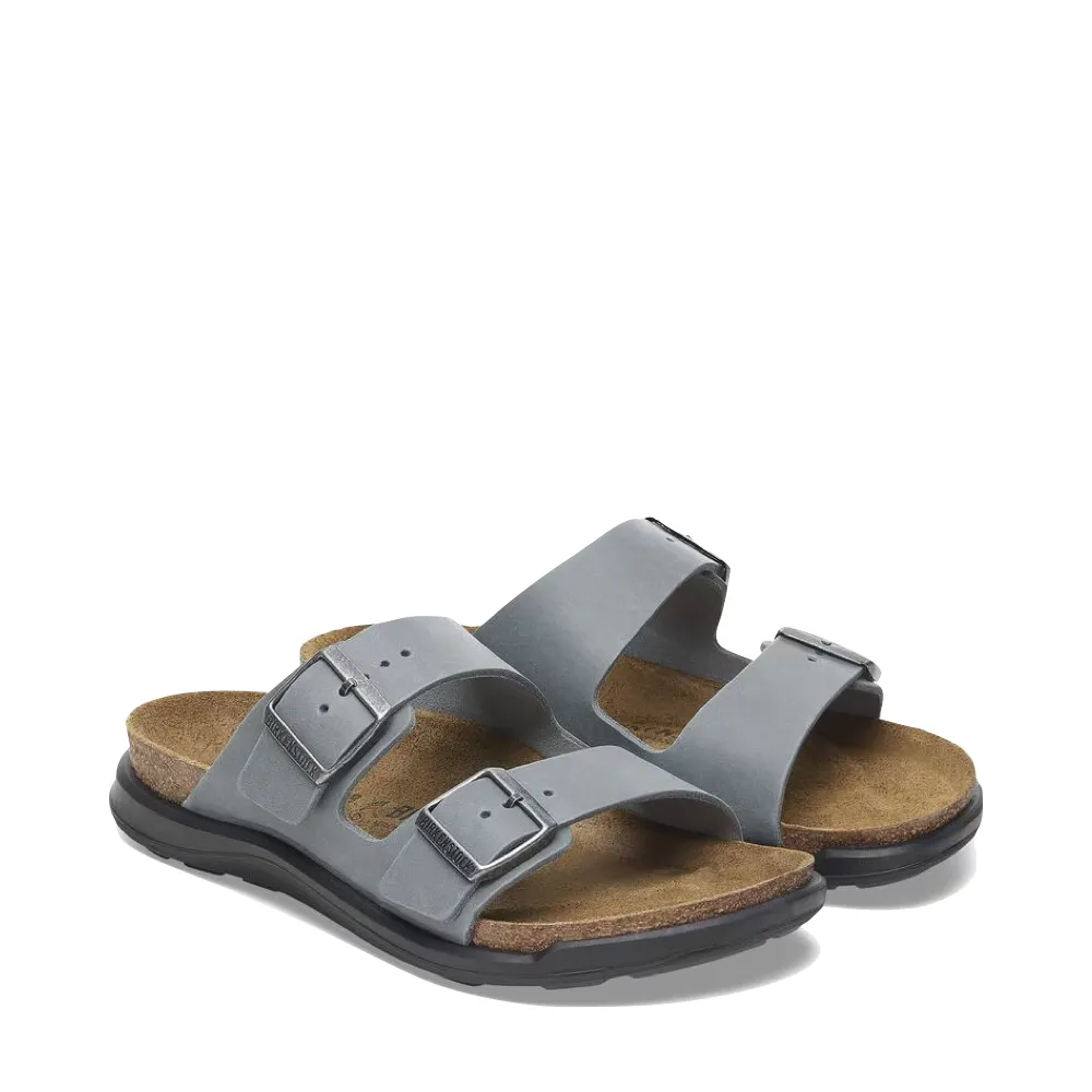 Birkenstock Women's Arizona Crosstown Rugged Oiled Leather Sandal in Basalt