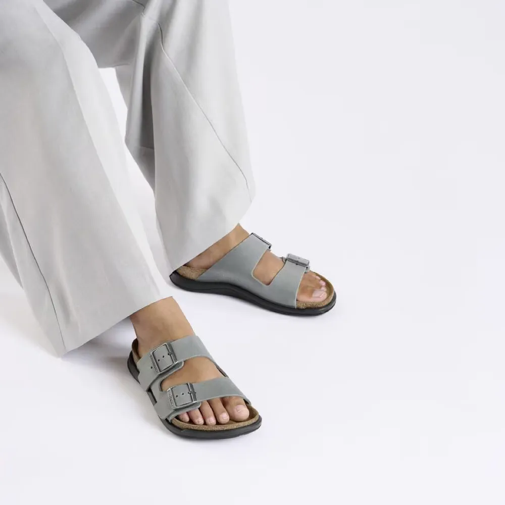 Birkenstock Women's Arizona Crosstown Rugged Oiled Leather Sandal in Basalt