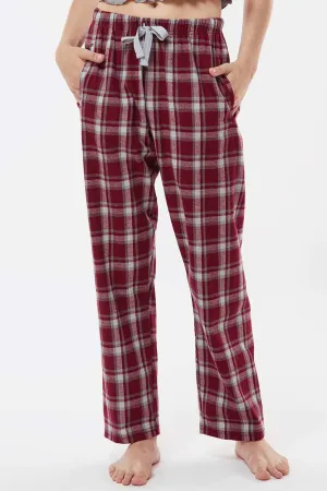 Boxercraft Womens Haley Flannel Pants w/ Pockets - Heritage Maroon Plaid