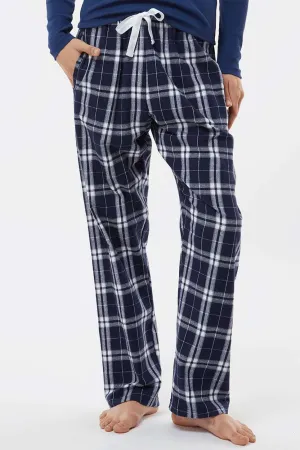 Boxercraft Womens Haley Flannel Pants w/ Pockets - Navy Blue/Silver Grey