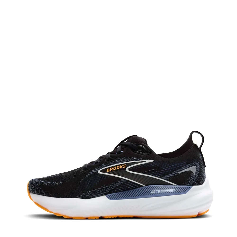 Brooks Men's Glycerin GTS 22 Sneaker in Black/Country Blue/Orange Pop