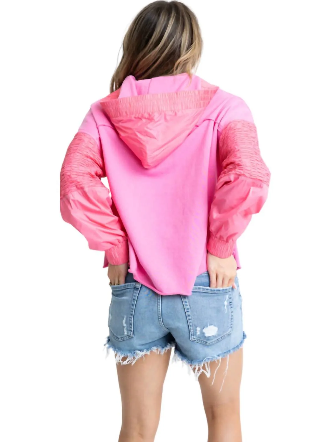 Bubblegum Vneck Hoodie Sweatshirt In Pink