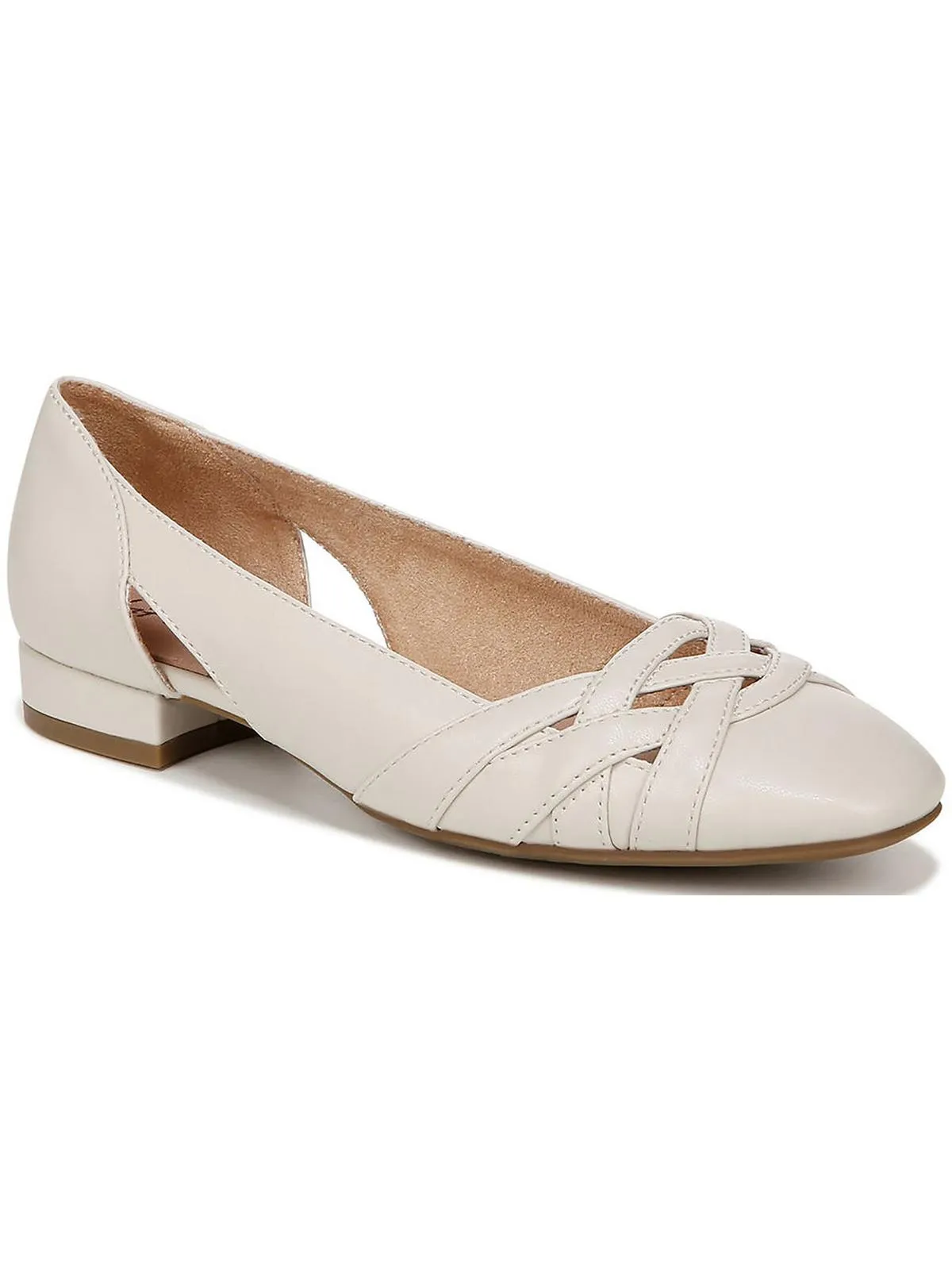 Carmen Womens Padded Insole Faux Leather Flat Shoes