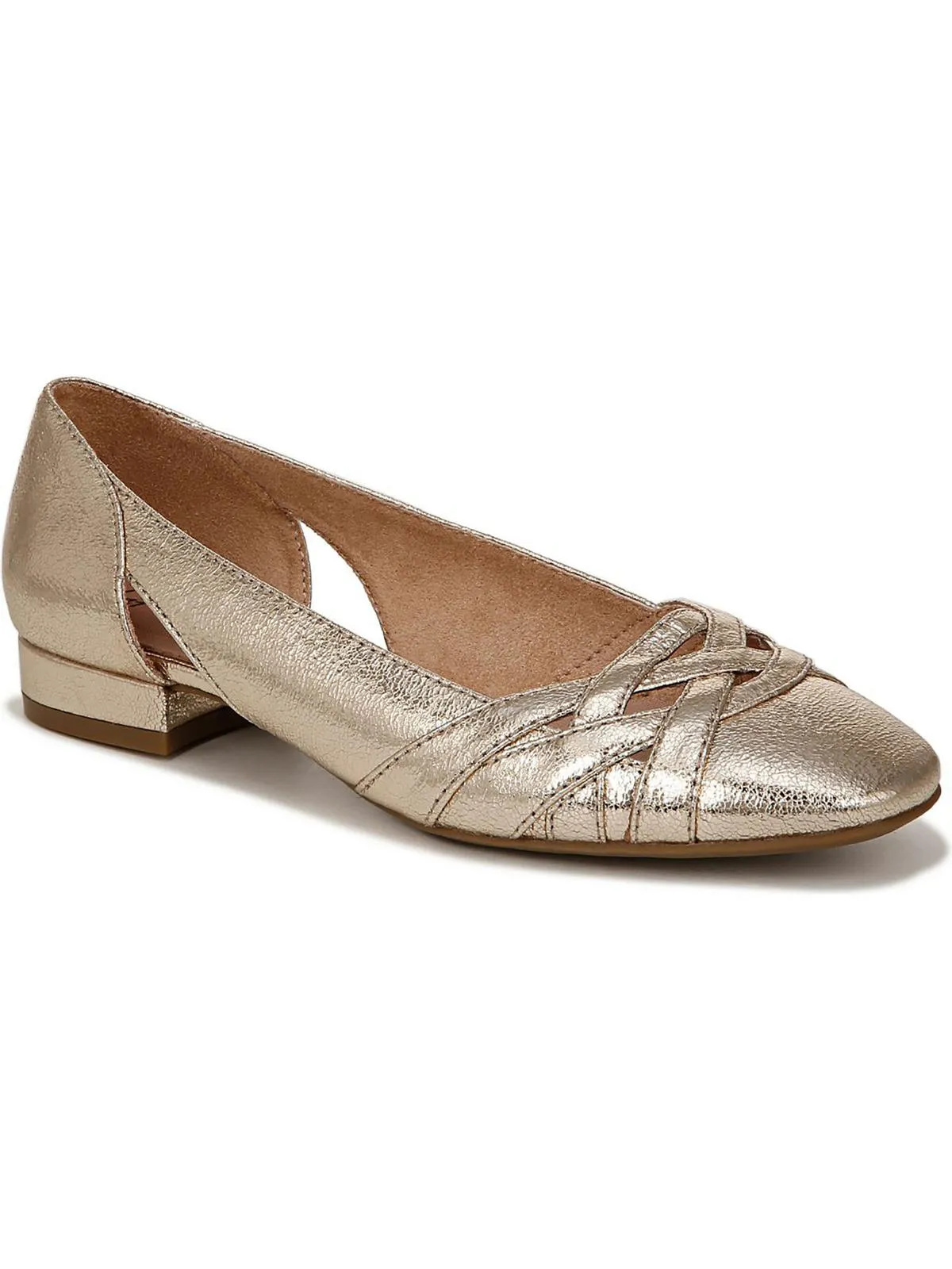 Carmen Womens Padded Insole Faux Leather Flat Shoes