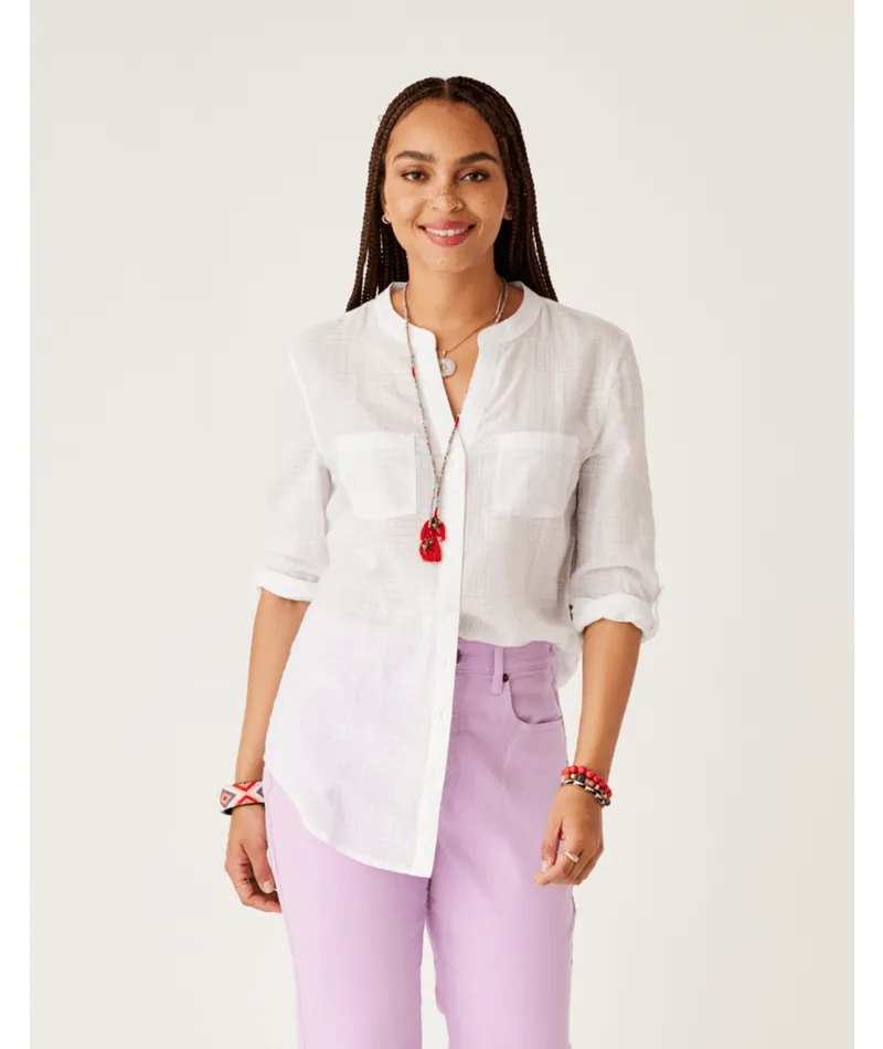 Carve Designs Dylan Textured Tunic L/S Shirt-Cloud