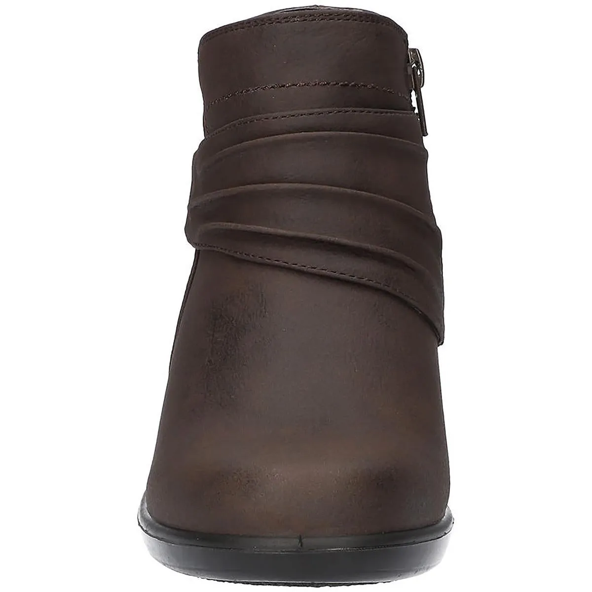 Damita Womens Faux Leather Ruched Ankle Boots