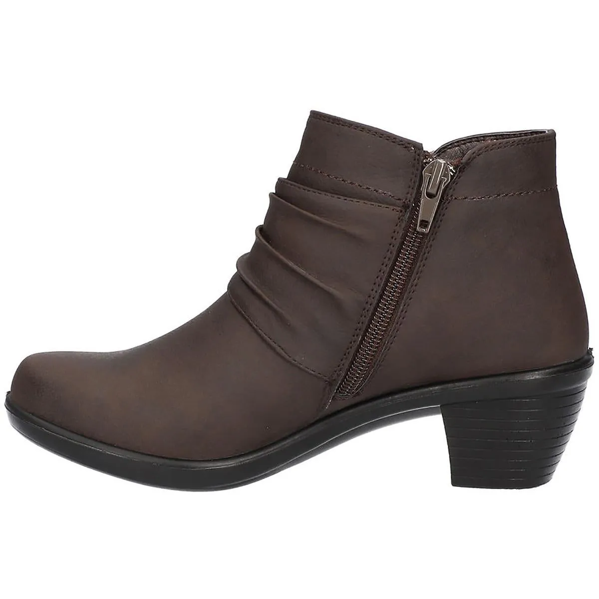 Damita Womens Faux Leather Ruched Ankle Boots