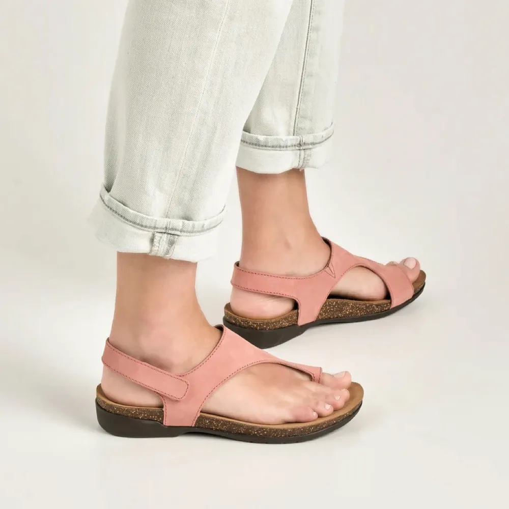 Dansko Women's Reece Thong Sandal in Rose Nubuck