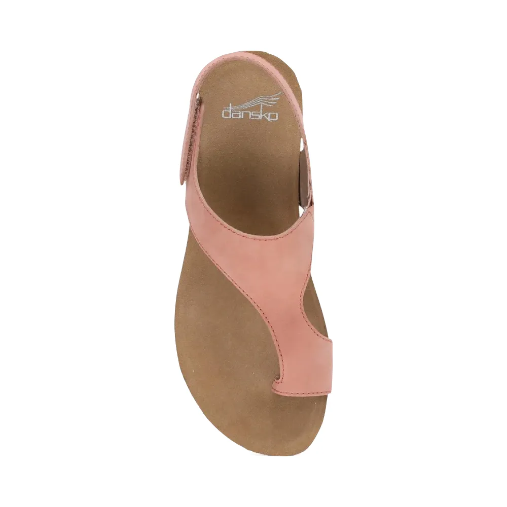 Dansko Women's Reece Thong Sandal in Rose Nubuck