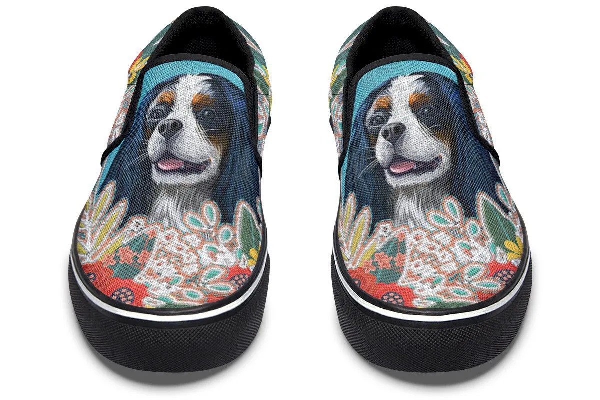 Denim Style King Charles Slip-On Shoes