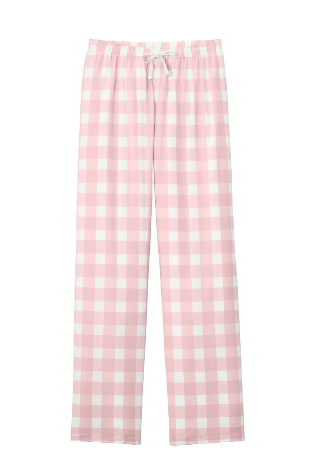 District Womens Flannel Plaid Lounge Pants - Light Pink/White Buffalo Check