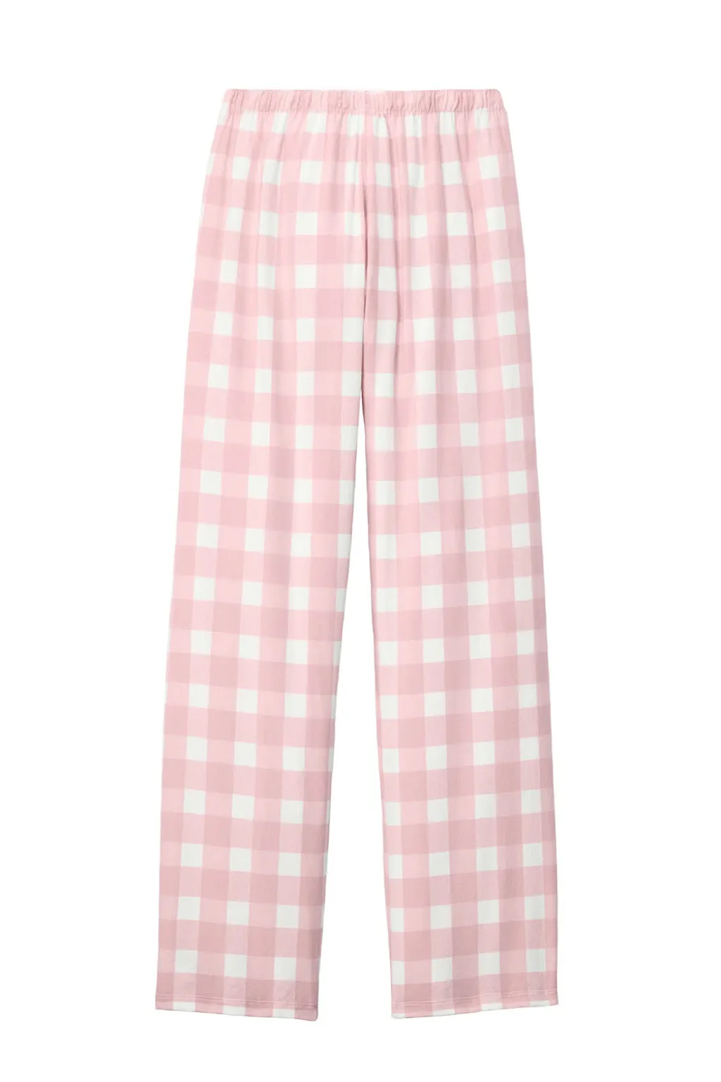 District Womens Flannel Plaid Lounge Pants - Light Pink/White Buffalo Check