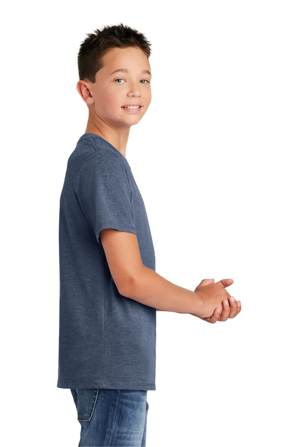 District Youth Perfect Tri Short Sleeve Crewneck T-Shirt - Navy Blue Frost