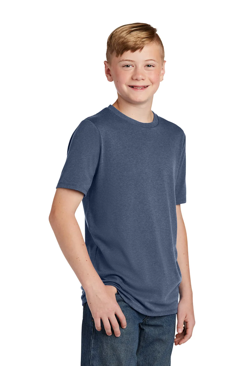 District Youth Perfect Tri Short Sleeve Crewneck T-Shirt - Navy Blue Frost