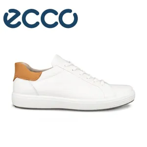 Ecco Soft White Laced Leather Shoes White