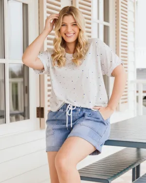 Elm Festive Spot Tee Grey Marle