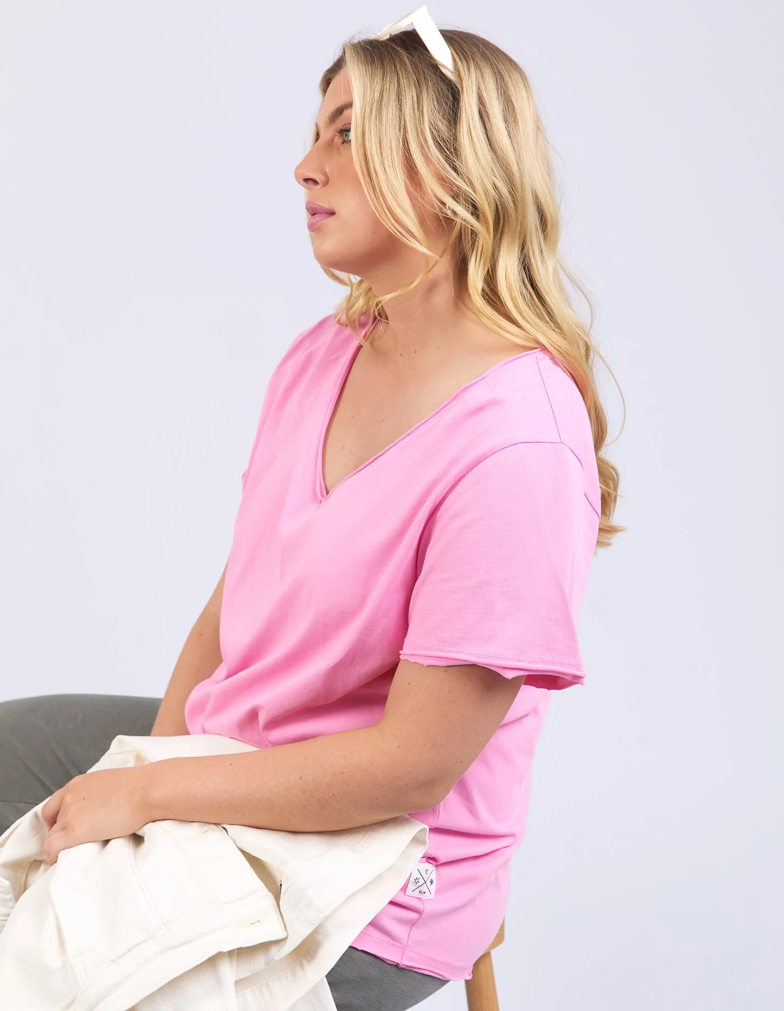Elm Pima Vee Tee Strawberry Pink