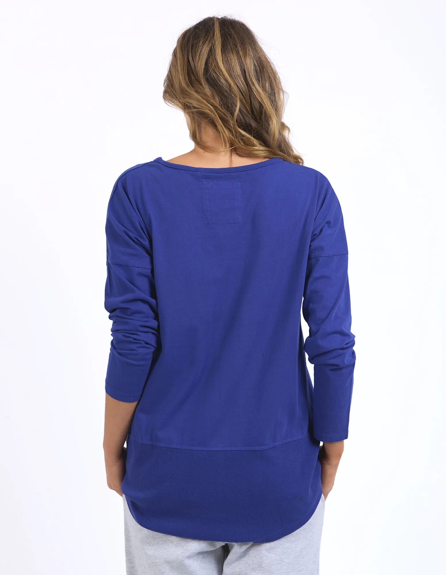 Elm Rib L/S Tee Deep Blue