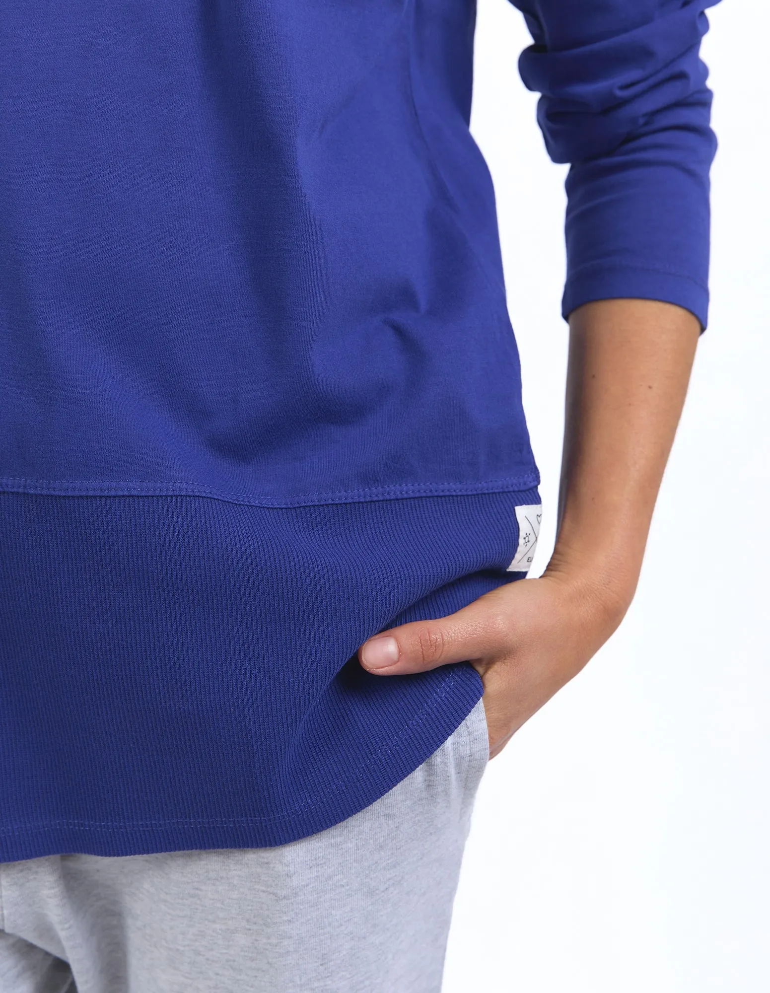 Elm Rib L/S Tee Deep Blue