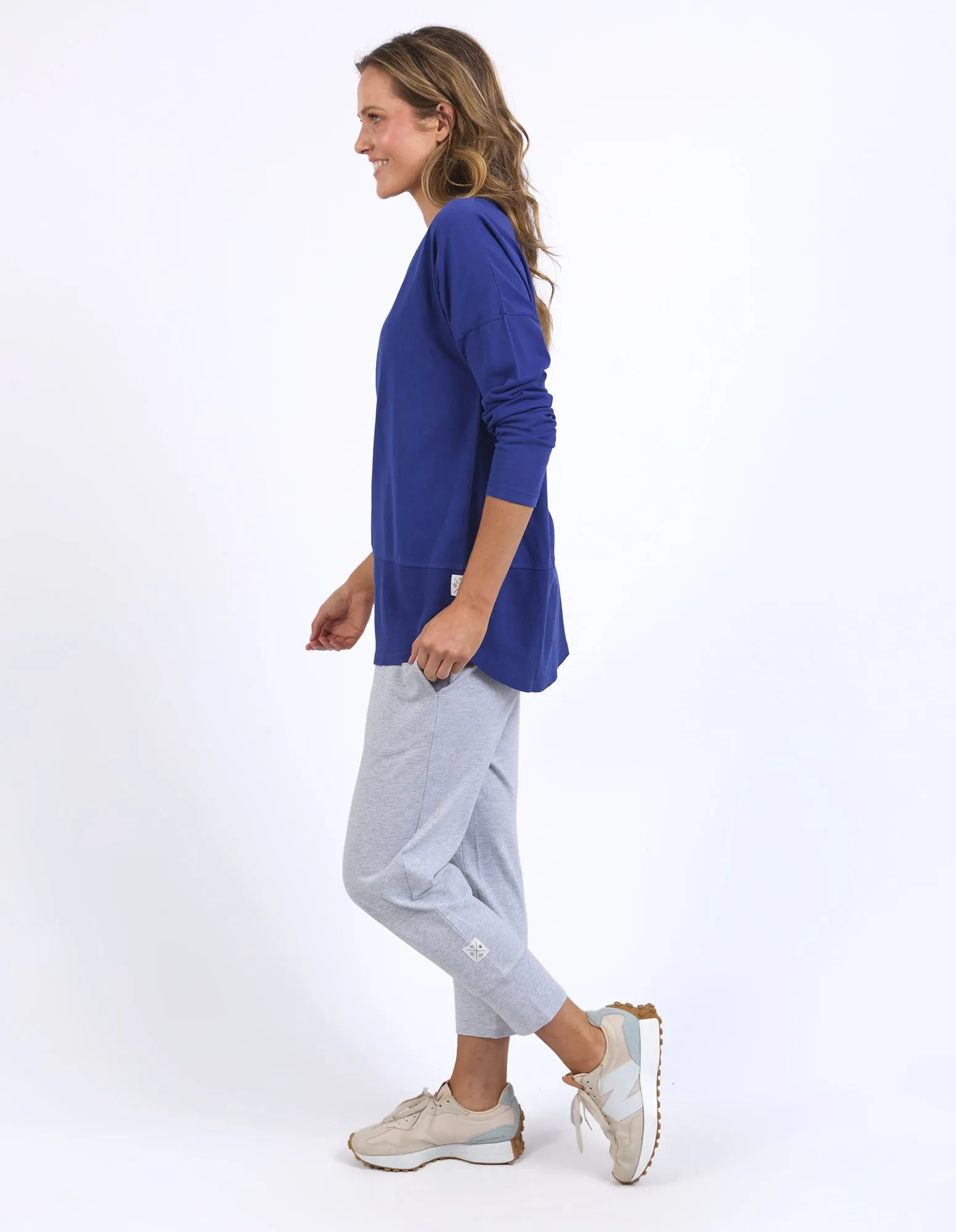 Elm Rib L/S Tee Deep Blue