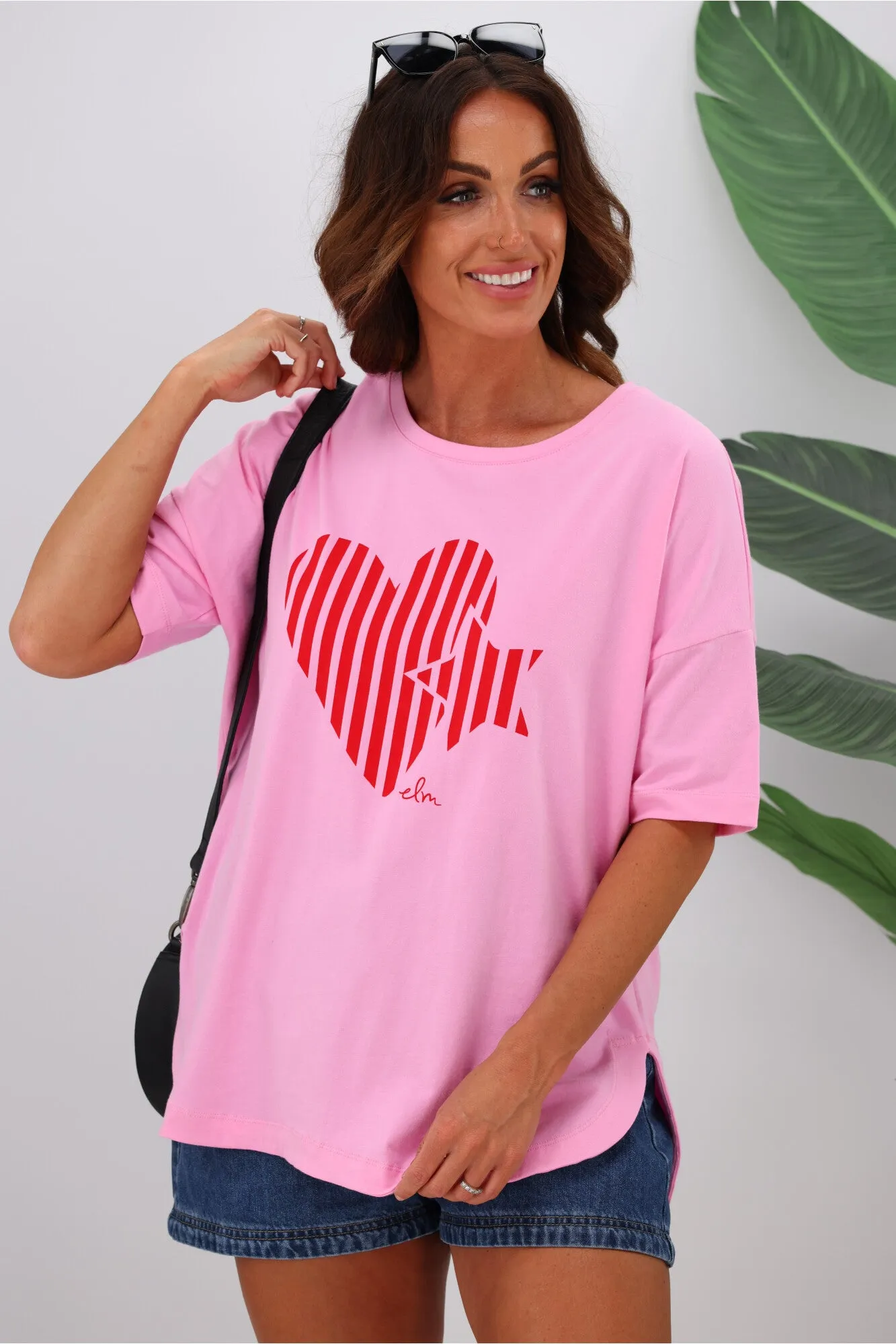 Elm Vertical Heart Carnival Tee Pink