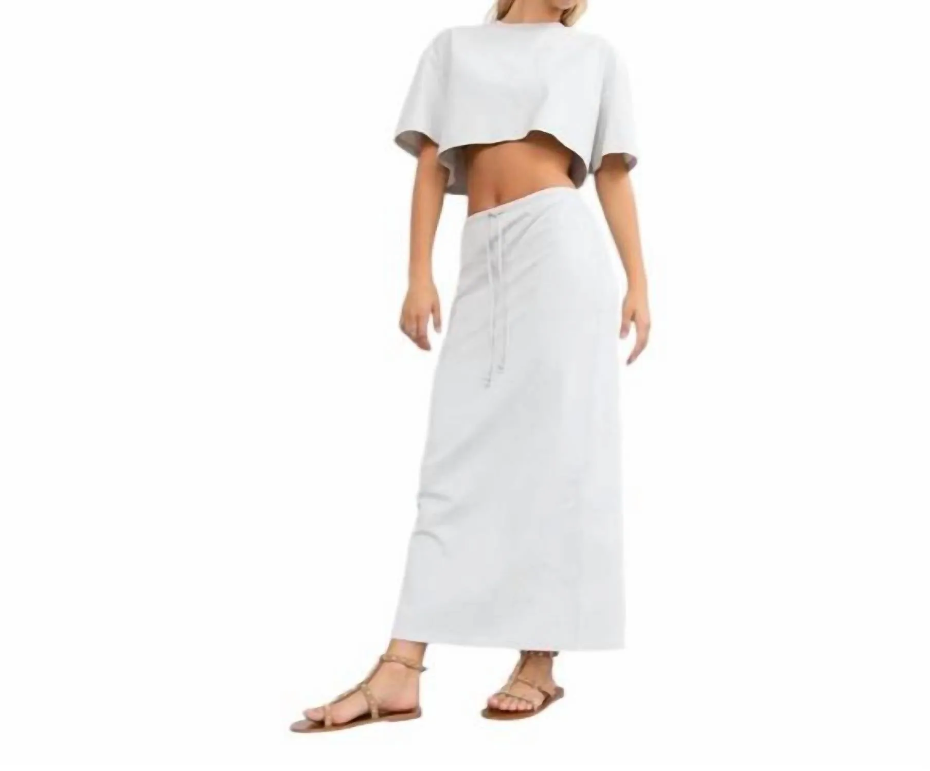 Florina Maxi Skirt In Silver Lining