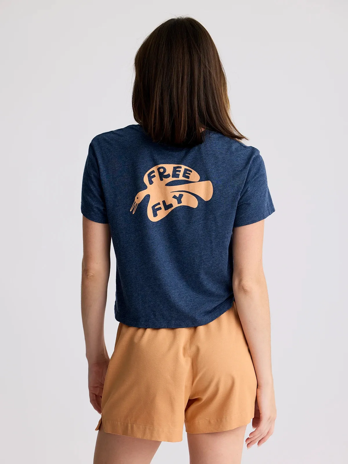 Free Fly High Flyer Tee-Heather Navy