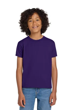 Gildan Youth DryBlend Moisture Wicking Short Sleeve Crewneck T-Shirt - Purple