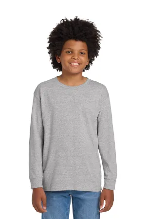 Gildan Youth Long Sleeve Crewneck T-Shirt - Sport Grey